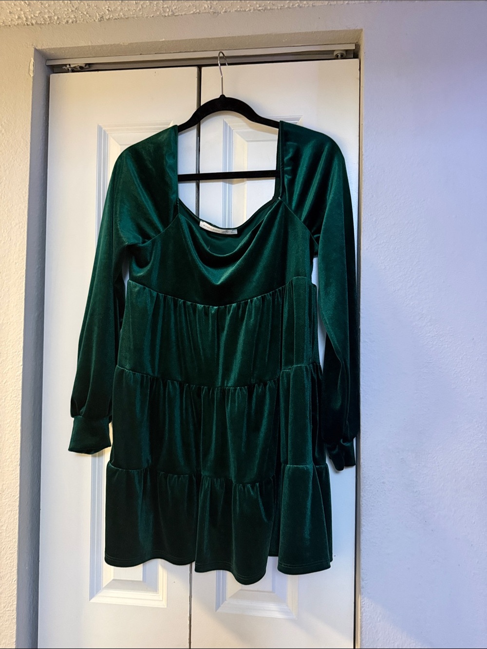 Altar'd State Emerald Green Velvet Dress
